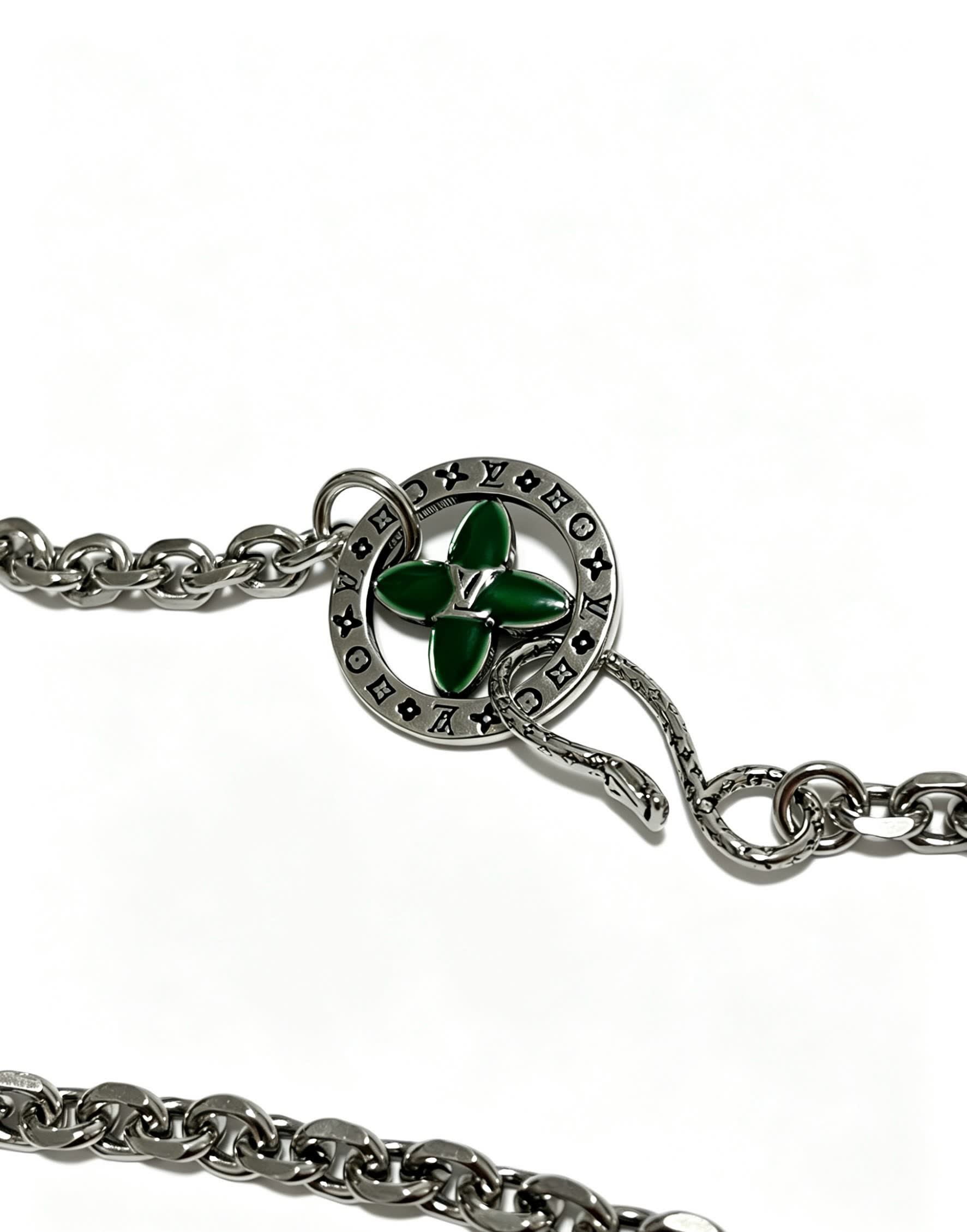 Louis Vuitton Silver Chain Necklace with Charms